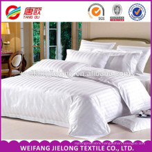 printed hot sale 100% linen satin stripe fabric / white four bedding set Good Price Hotel Beddings, 100% cotton 40s 250tc satin